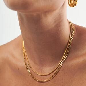 Missoma Lucy Williams Flat Curb Chain Necklace 18k Gold Vermeil 18”